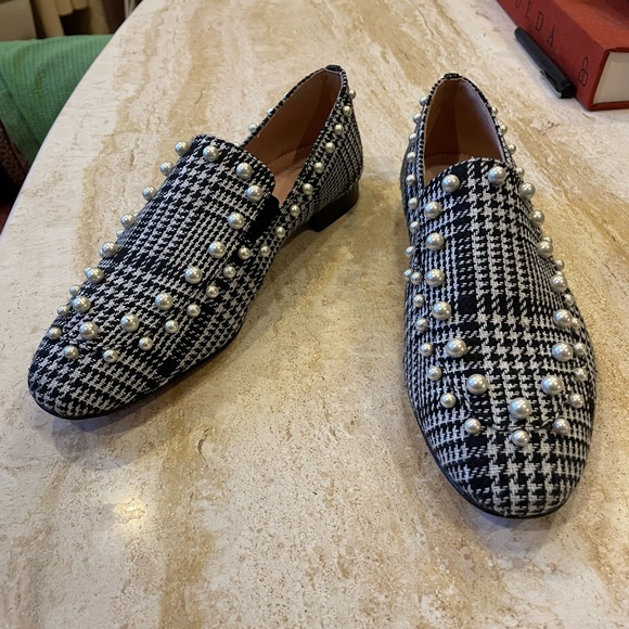 J.CREW PEARL-STUDDED LOAFERS IN GLEN PLAID - Picture 3 of 9